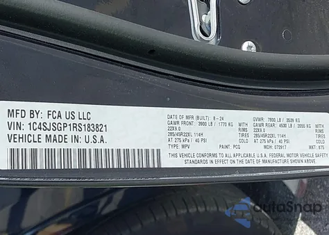 2024 Jeep Grand Wagoneer L Series Iii from USA, damaged, VIN 1C4SJSGP1RS183821